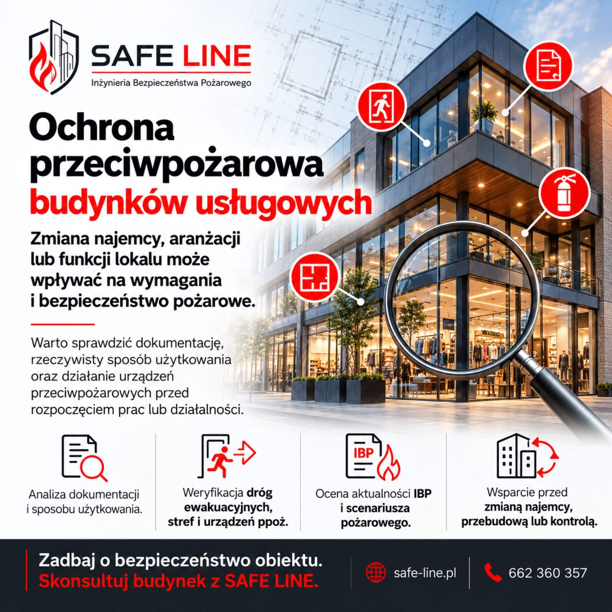 Ochrona przeciwpożarowa budynków usługowych - SAFE LINE