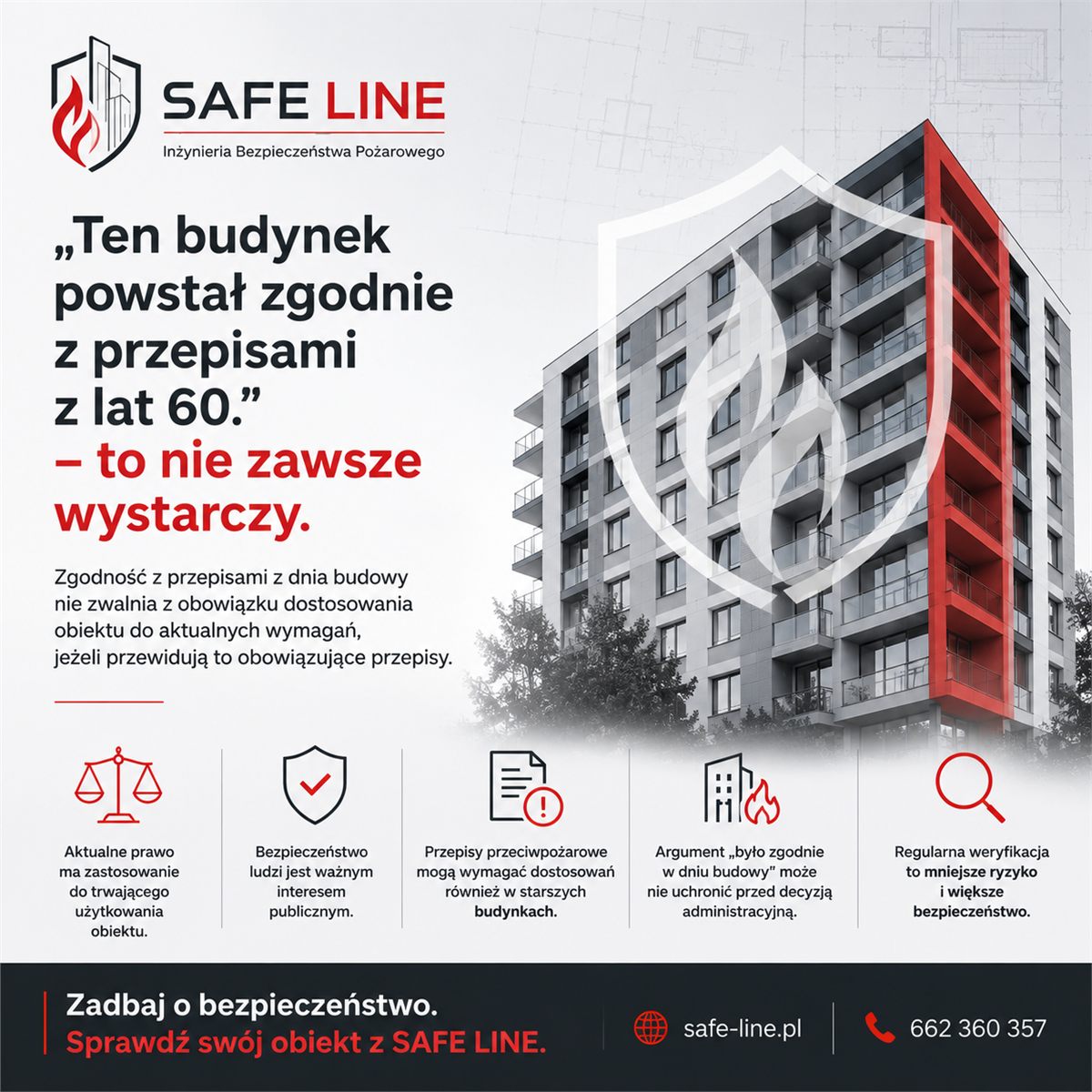 SAFE LINE - budynek zgodny z przepisami z lat 60.