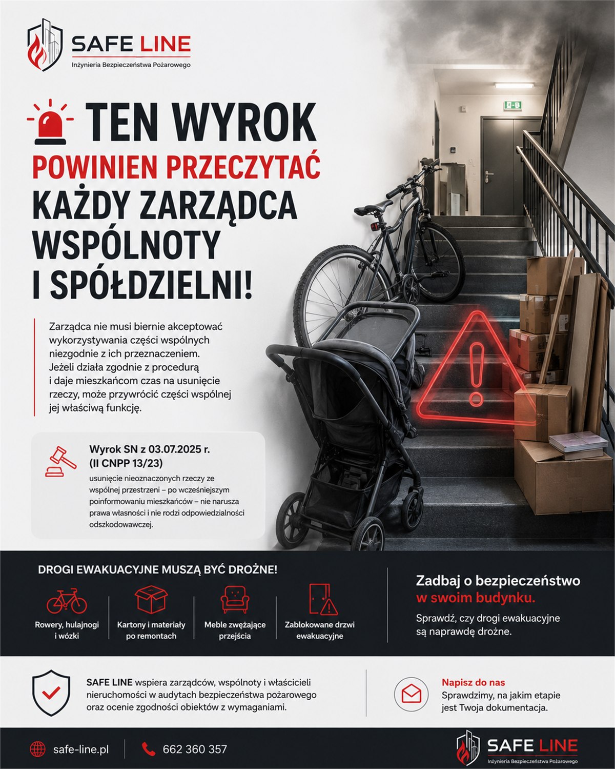 SAFE LINE - drogi ewakuacyjne i części wspólne budynku